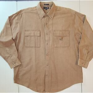 Ducks Unlimited Men's XL Long-Sleeve Button Up Cotton Blend Stretch Shirt Coffee